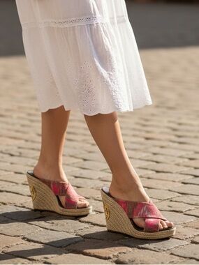 Tory Burch Kristen espadrille wedge sandal size 8